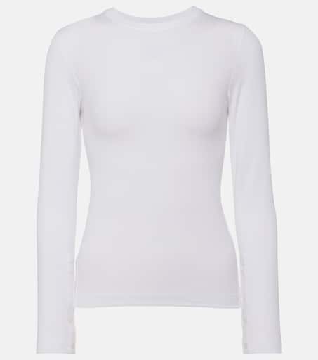 LOEWE - LOEWE ロエベ Bicolour long sleeve T-shir H526341XAK アームドッキング長袖Tシャツ シルク/コットン ホワイト/ブラック レディース H526Y22XAY_2100_1F.jpg?sw=512&
