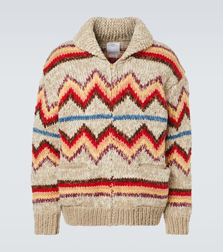 Wool and cashmere jacquard cardigan in multicoloured - Visvim