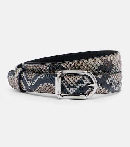 Snake-effect leather belt in beige - Altuzarra | Mytheresa