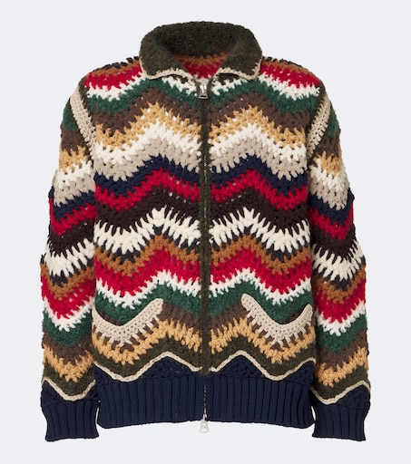 Chevron crochet blouson jacket in multicoloured - Sacai | Mytheresa