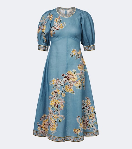 Joan floral linen midi dress