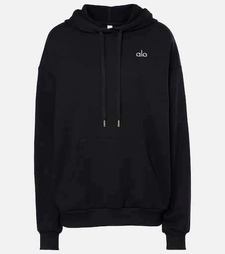 Alo Logo スウェット ブラック XS Accolade cotton-blend French Terry hoodie in black - Alo Yoga