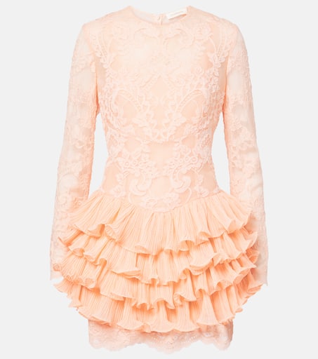【Zimmermann】Crush High Neck Frilled knitted minidress Zimmermann Crush High-Neck Frilled Mini Dress | Neiman Marcus