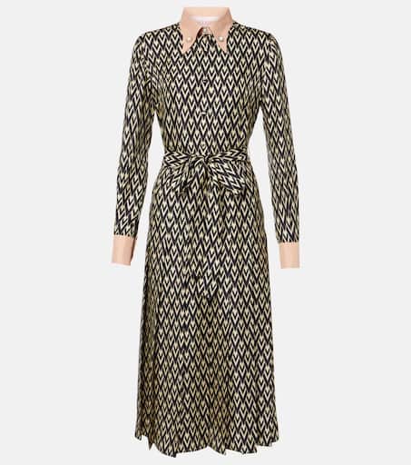 VALENTINO ドレス Toute La V silk twill shirt dress in black - Valentino