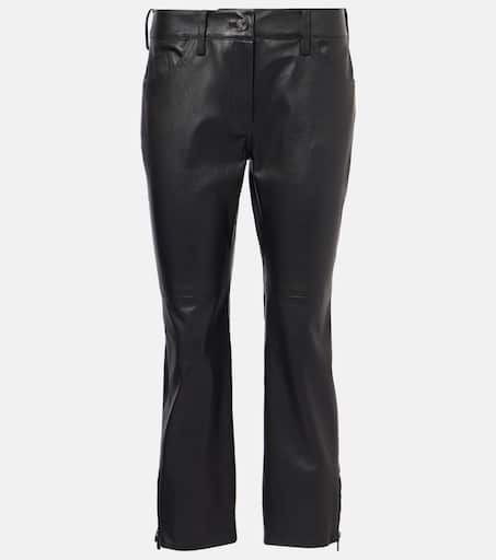 パンツ MAGDA BUTRYM Women Straight Pants 208724BLACK black Feather-trimmed sequined straight pants in black - Magda