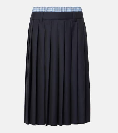 スカート MIU MIU Black Wool Blend Mini Skirt Wool-blend miniskirt in black - Miu Miu | Mytheresa