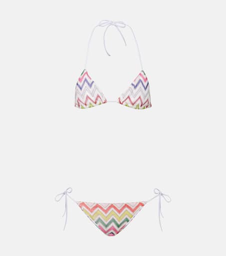 Missoni 水着 M Zig zag lamé viscose bikini Black & Lamé | Missoni