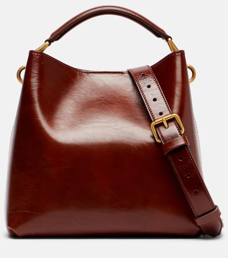 Grip Small leather tote bag in brown - Dries Van Noten | Mytheresa
