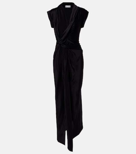 Draped asymmetric midi dress