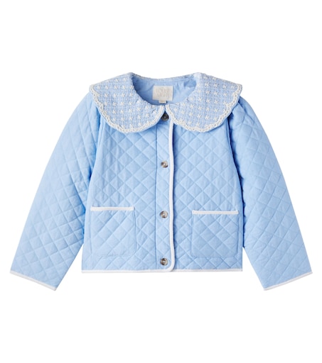 Augustina embroidered cotton jacket in blue - Louise Misha | Mytheresa