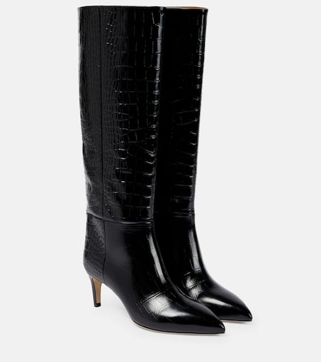 ロングブーツ PARIS TEXAS Paris Texas Boots (PX1702 XV0LIBLACK CARBONE) Black croc-effect leather boots - Paris Texas