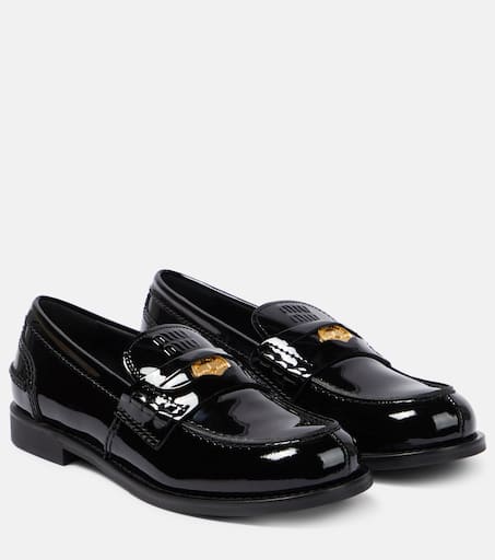 Patent leather loafers in black - Miu Miu | Mytheresa