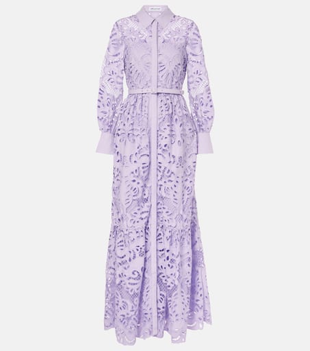 SELF-PORTRAIT ワンピース Belted cotton lace maxi dress955714 Self-Portrait Belted cotton lace maxi dress Self-Portrait