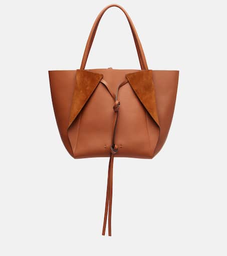 ミュージシャン TheGazettE CANVAS LEATHER TOTE / BROWN Women's Leather Tote Bag​ | Brown Leather Tote - QisaBags