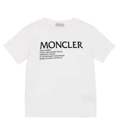 Logo cotton T-shirt in white - Moncler Enfant | Mytheresa
