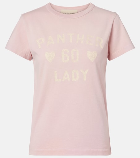 Printed cotton jersey T-shirt in pink - Valentino | Mytheresa