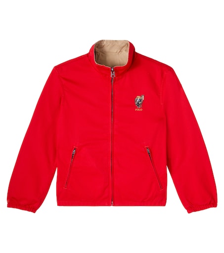 Reversible cotton jacket in red - Polo Ralph Lauren Kids | Mytheresa