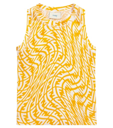 FF technical jersey tank top in yellow - Fendi Kids | Mytheresa