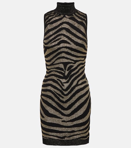 【送料&関税込】Balmain Printed Dress Balmain Sky-print cowl-neck Minidress | Blue | FARFETCH