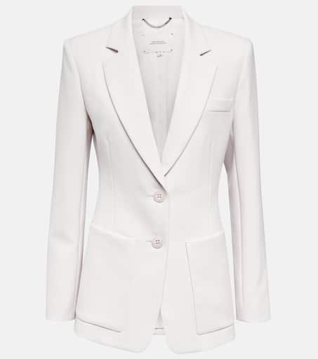 【Dorothee Schumacher】シングル-breastedウールブレンドブレザ Single-breasted wool-blend blazer in white - Dorothee