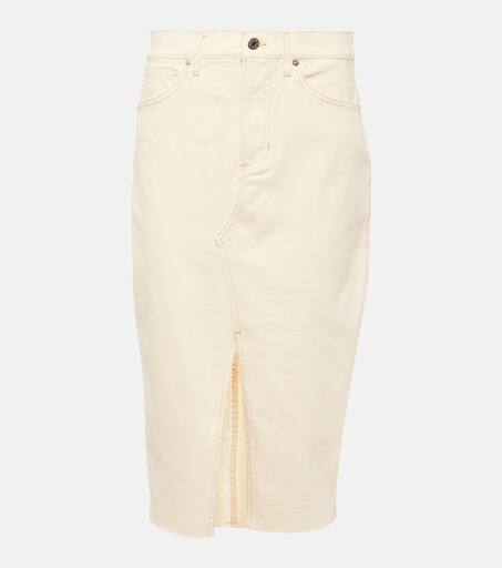 Cream denim skirt discount