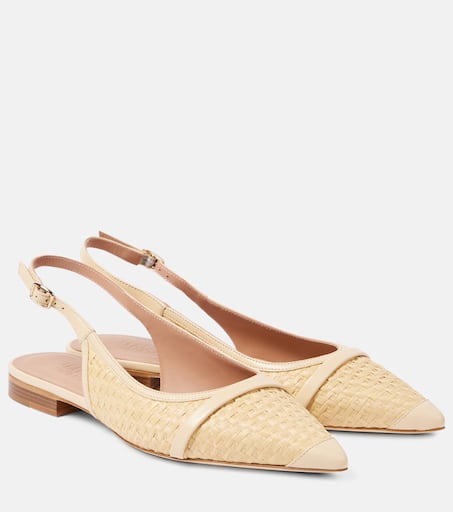 Jama raffia slingback ballet flats in beige - Malone
