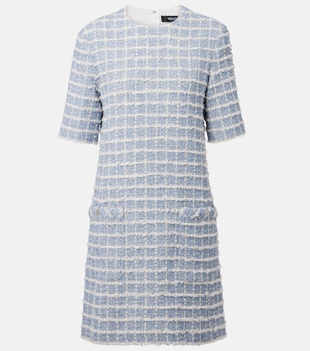【関税＆送料込み】Versace Wool Blend Tweed Dress Versace A-line Tweed Mini Dress | Pink | FARFETCH