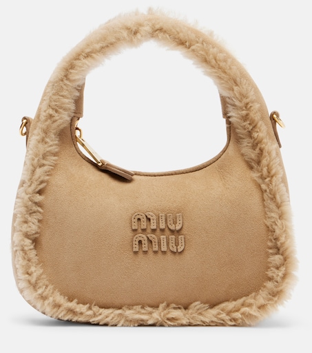Wander suede top-handle bag in brown - Miu Miu | Mytheresa