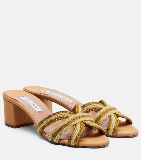 Day Dream woven sandals in gold - Aquazzura | Mytheresa