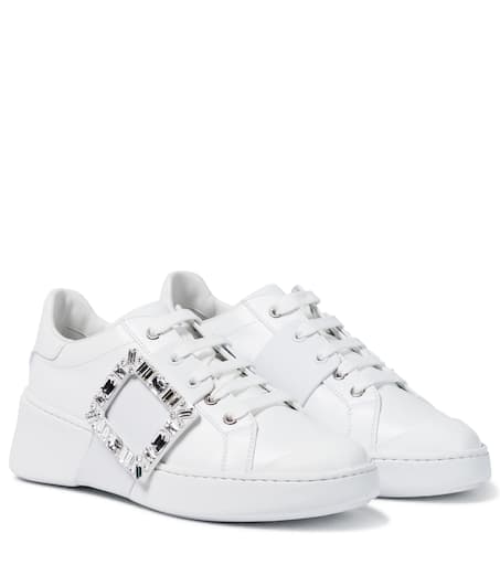 ■Roger Vivier■ Viv Skate Strass レザ−スニーカー ROGER VIVIER Viv Skate High crystal-embellished rubber