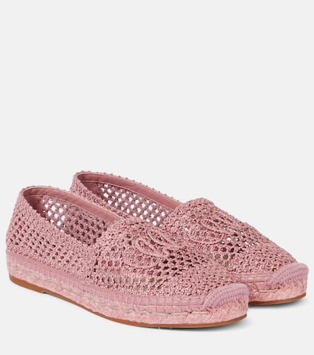 Isla logo crochet espadrilles in beige - Chloe | Mytheresa