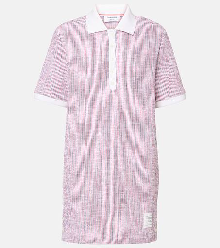 【送料&関税込】Thom Browne Mini White And Orange Polo Dress Thom Browne Mini White And Orange Polo Dress In Cotton Woman