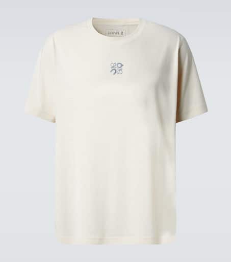 x On logo jersey T-shirt in white - Loewe | Mytheresa