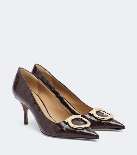 Lara Gancini croc-effect leather pumps