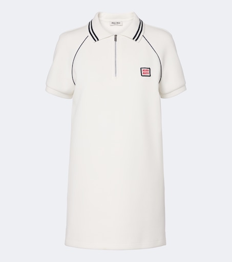 miumiu Cotton Polo Dress 【正規品】 Cotton piqué polo dress in white - Miu Miu | Mytheresa