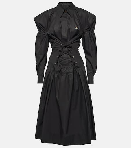 Kate cotton poplin midi dress in black - Vivienne Westwood