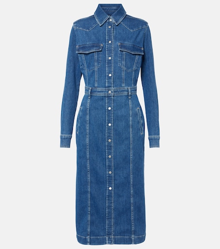 Denim midi dress in blue - 7 For All Mankind | Mytheresa