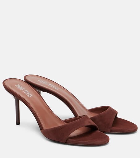 サンダル・ミュール PARIS TEXAS LORENA MULE SANDALS IN PRINTED SUEDE PARIS TEXAS Lorena leopard-print suede mules | NET-A-PORTER