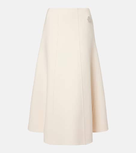 Jil Sander virgin wool midi skirt in white - Moncler Genius