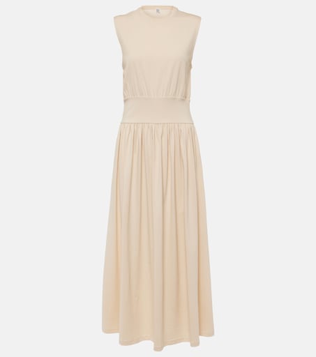 Midikleid aus Baumwoll-Jersey in Weiß - Toteme | Mytheresa
