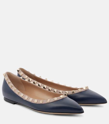 Rockstud leather ballet flats in multicoloured - Valentino Garavani | Mytheresa