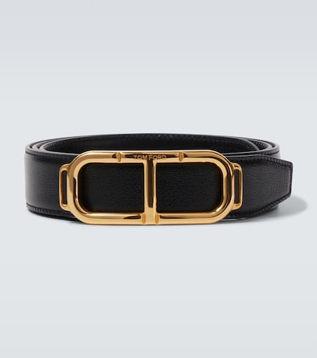 Stadium T leather belt in black - Tom Ford | Mytheresa