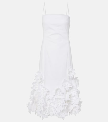Bella floral-appliqué cotton midi dress in white - Simkhai | Mytheresa