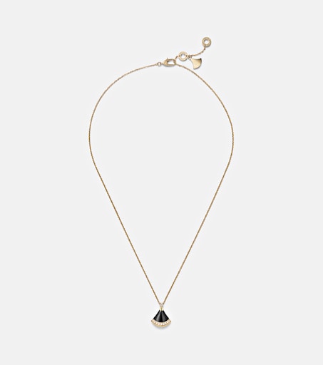 Divas' Dream 18kt gold pendant necklace with onyx and diamonds