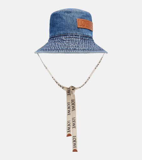 Paula's Ibiza logo denim bucket hat in blue - Loewe | Mytheresa
