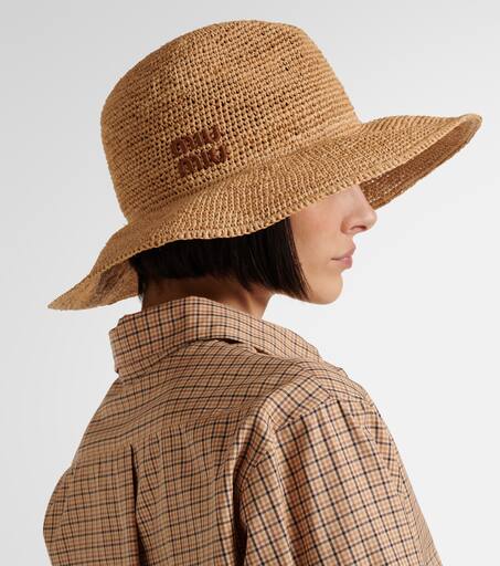 【関税&送料込】Miu Miu Raffia Hat Miu Miu Raffia Bucket Hat | italist