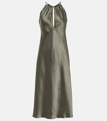 green emerald velvet dress Nili Lotan Women's Bionca Silk Dress Pearl, 8