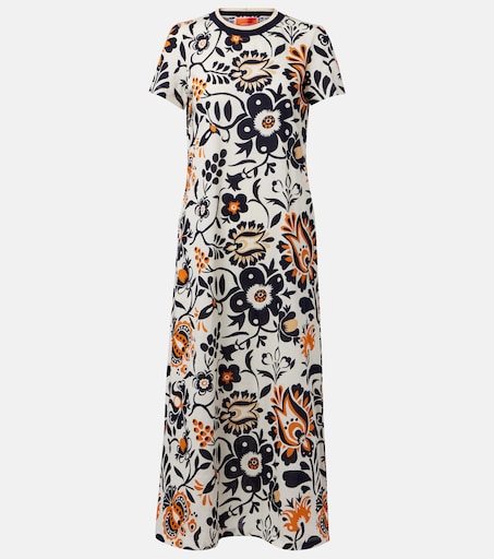 slub jersey midi swing dress Sporty cotton in multicoloured - La Double J Solid Colored