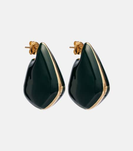 Fin Small sterling silver earrings in green - Bottega Veneta