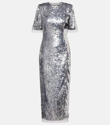 silver midi dresses Vesina Midi Dress - Silver
